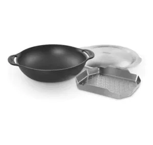 Wok panni komplekt Weber® köögiviljaresti ja kaanega