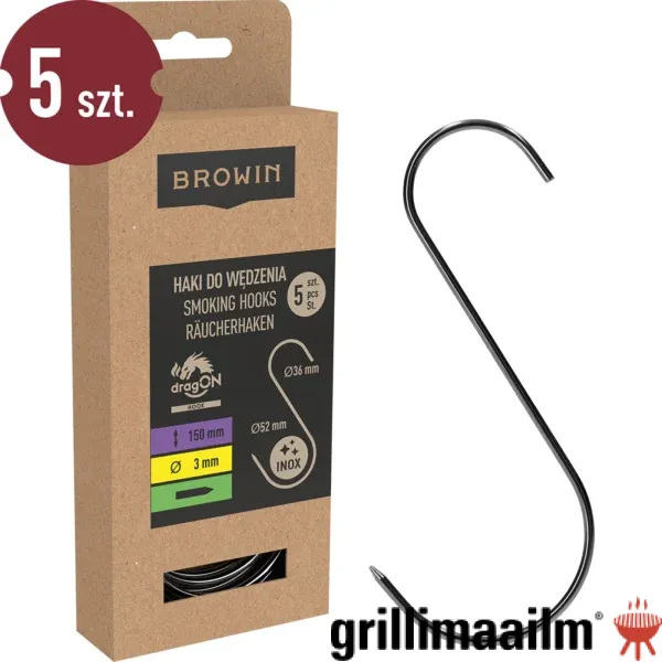 Konksud liha riputamiseks Browin® roostevabad, 150mm, 5tk