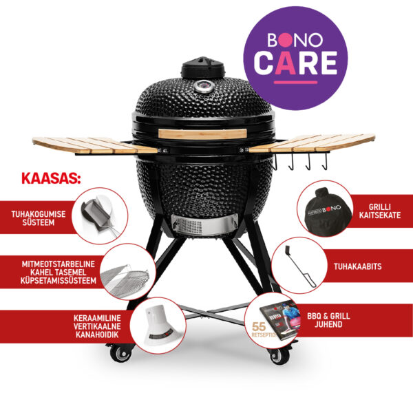 Keraamiline grill Kamado Bono® Media 20" (must)