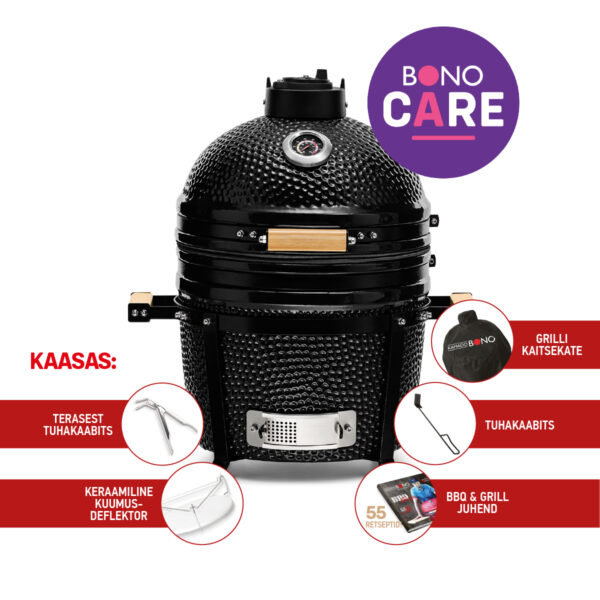 Keraamiline grill Kamado Bono® Minimo 15" (must)