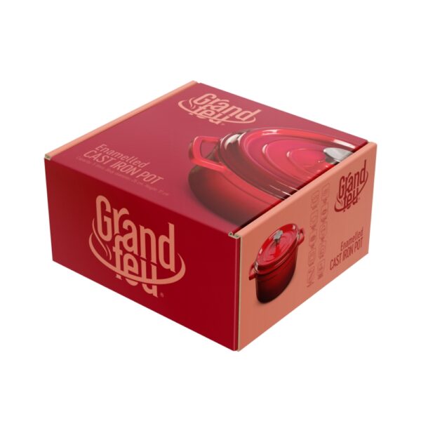 Malmpott Grand Feu® emailitud kaanega punane 3,5L