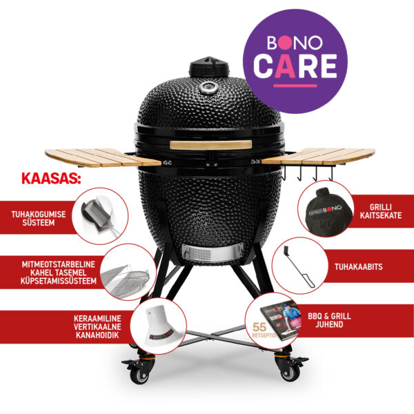 Keraamiline grill Kamado Bono® Grande 23" (must)