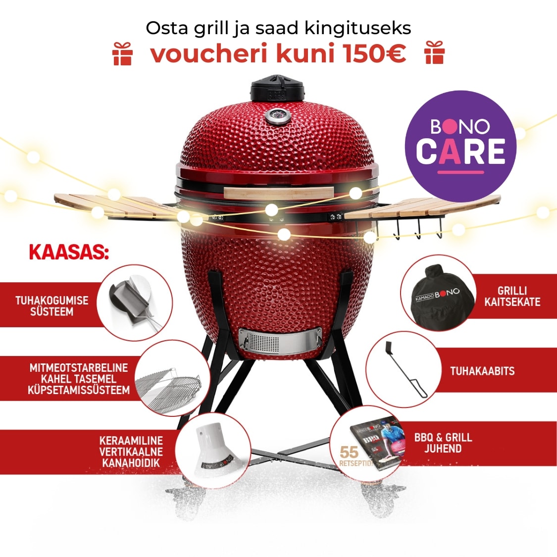 Kamado Bono keraamiline grill Grande - kampaania
