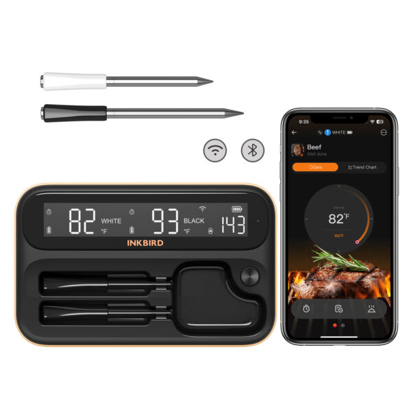 Termomeeter Inkbird® INT-12-BW WiFi & BT, 2-sondi