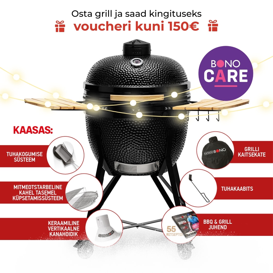 Kamado Bono keraamiline grill Limited must - kampaania