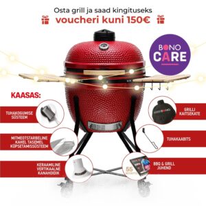 Kamado Bono keraamiline grill Limited punane
