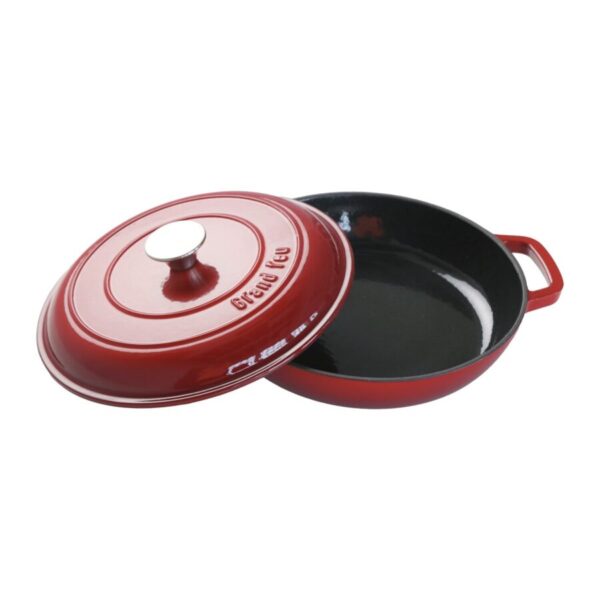 Malmpann Grand Feu® emailitud kaanega punane 2,25L