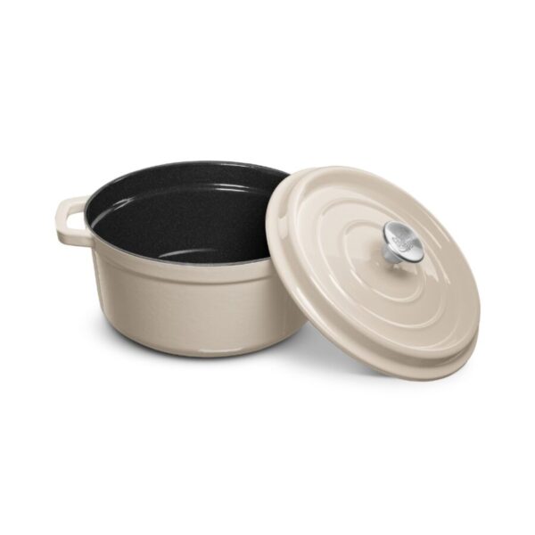 Malmpott Grand Feu® emailitud kaanega valge 4,7L