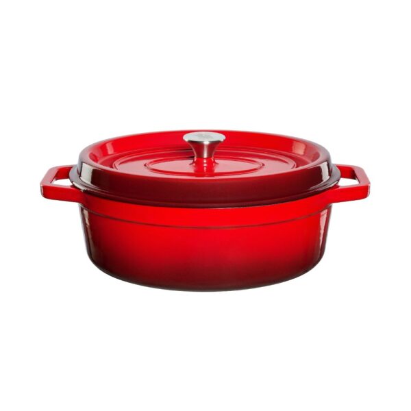 Malmpott Grand Feu® emailitud, ovaalne, punane 5,6L