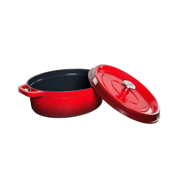 Malmpott Grand Feu® emailitud, ovaalne, punane 5,6L