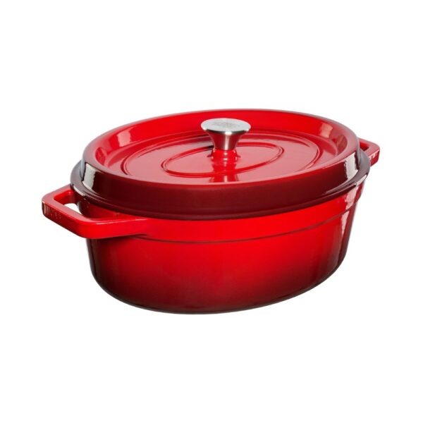 Malmpott Grand Feu® emailitud, ovaalne, punane 5,6L