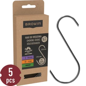 Konksud liha riputamiseks S-kuju Browin ® 5 tk, roostevaba, Ø 4mm x 150mm