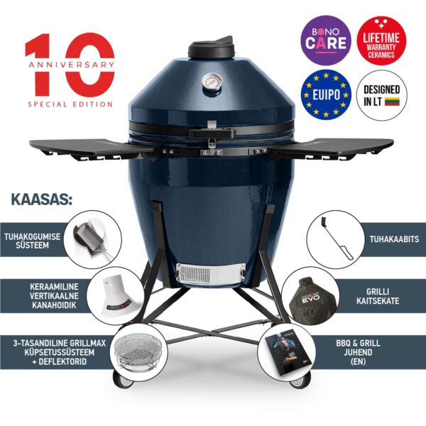 Keraamiline grill Kamado Bono® EVO Grande Navy Blue