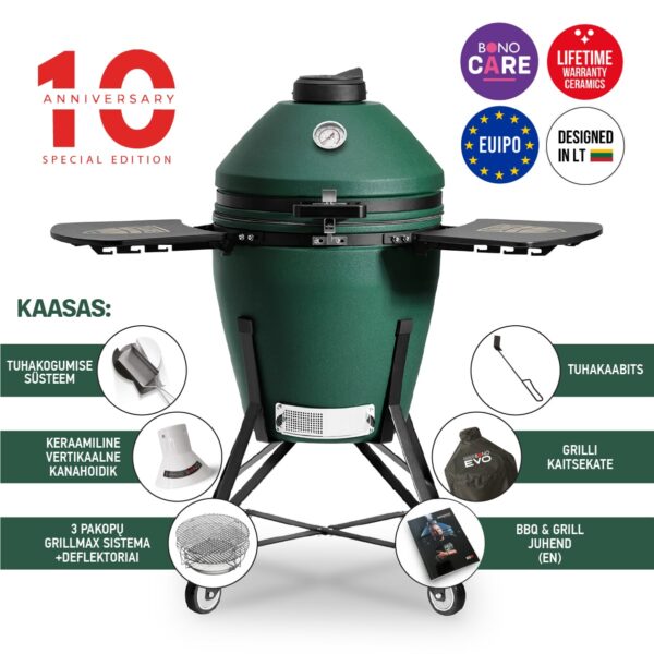 Keraamiline grill Kamado Bono® EVO Zalgiris Victory Green Matte