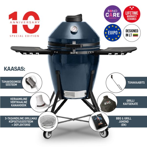 Keraamiline grill Kamado Bono® EVO Media 22" Navy Blue