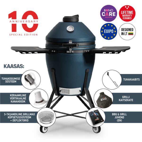 Keraamiline grill Kamado Bono® EVO Media 22" Navy Blue