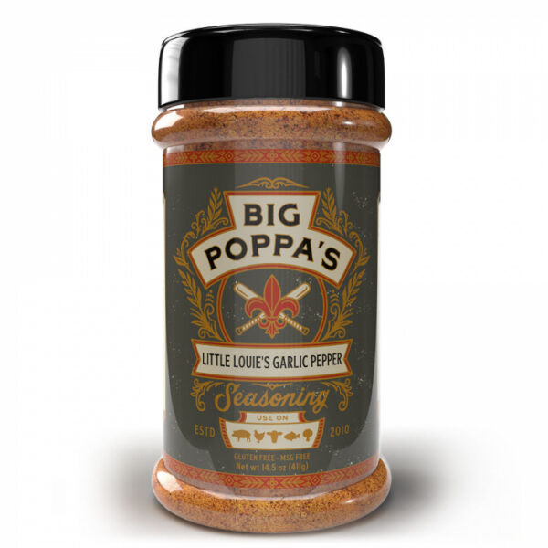 Maitseainesegu Big Poppa Smokers Little Louie’s Garlic Salt w/Black Pepper 411gr