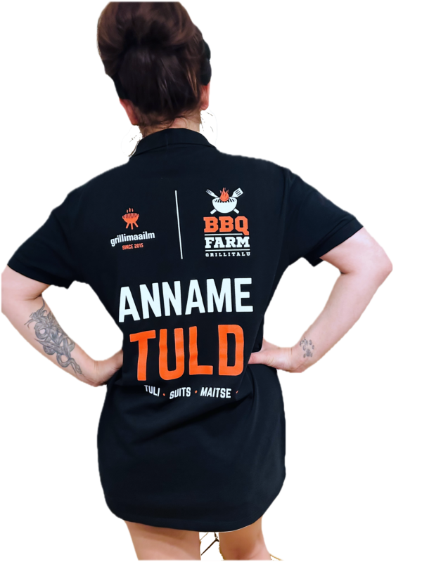Grillimaailm + BBQ Farm polo "ANNAME TULD", must, suurus 4XL