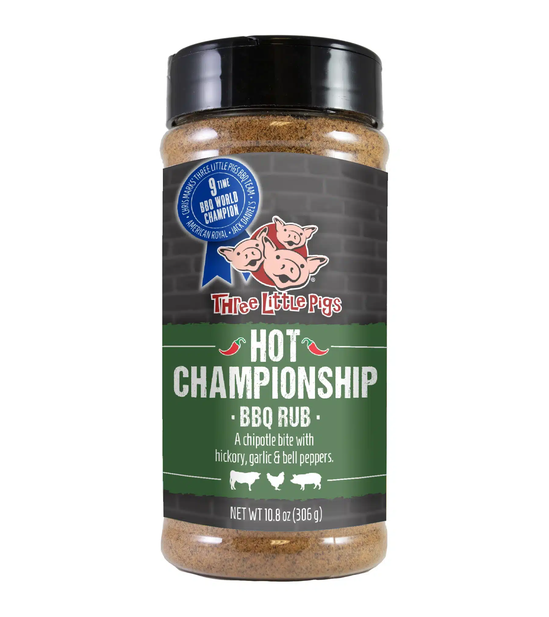 Maitseainesegu Three Little Pigs HOT Championship BBQ Rub 306 g