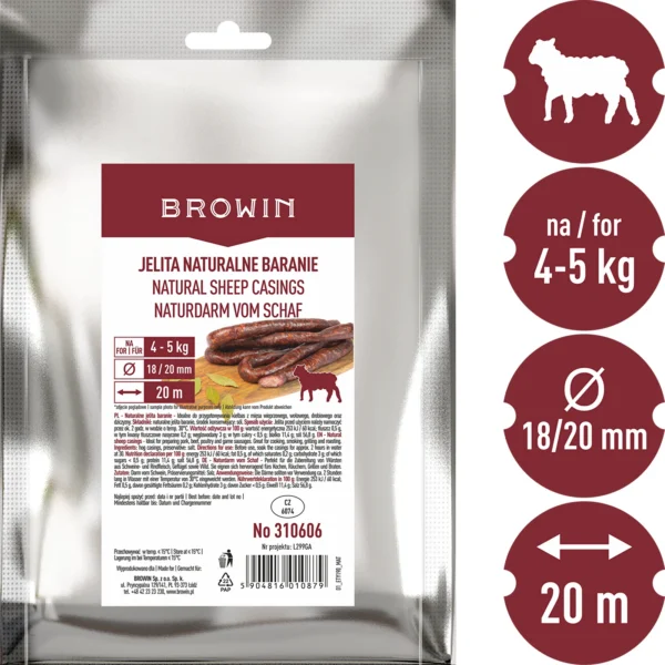 Lambasooled naturaalsed soolatud Browin® Ø 18/20mm x 20m