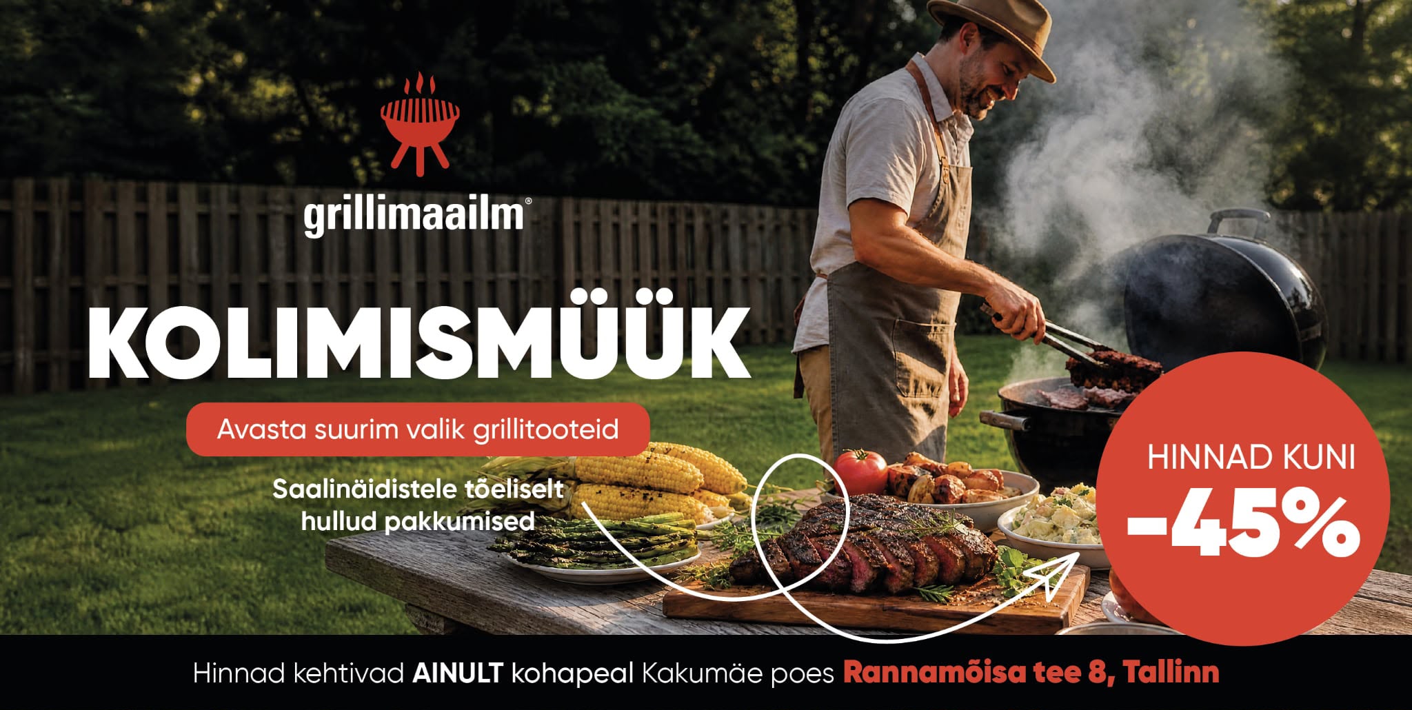Grillimaailm kolimismüük - hinnad kuni -45% Kakumäe poes, Rannamõisa tee 8, Tallinn